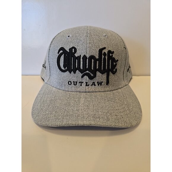 THUG LIFE OUTLAW TUPAC 2PAC EMBROIDERED SNAPBACK BASEBALL CAP HAT Brushed Gray - Picture 1 of 5